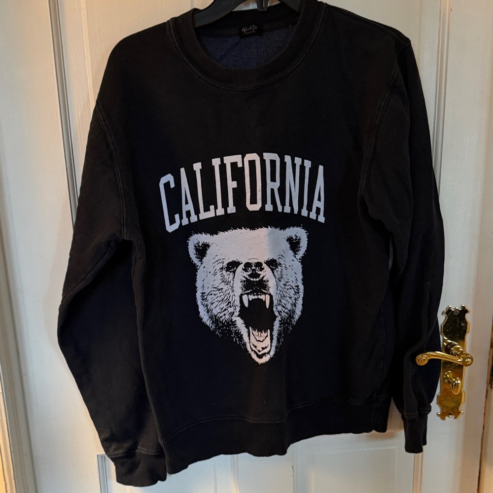 John galt  Black California Bear Crewneck Sweatshirt